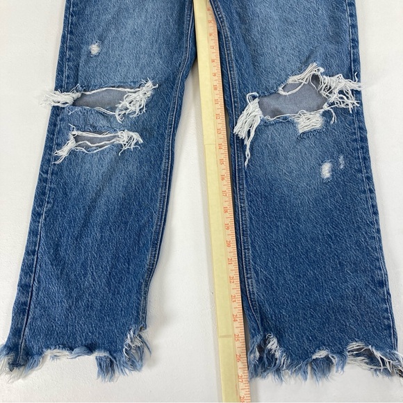 FREE PEOPLE WE THE FREE Jeans Women Distressed Size 27 Button Fly Raw Bohemian - Picture 7 of 16